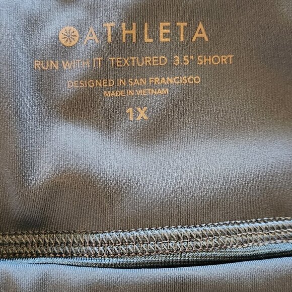 ATHLETA Run With It Textured Shorts 3.5" - Heathered Blue/Green - Size 1X - Picture 6 of 6